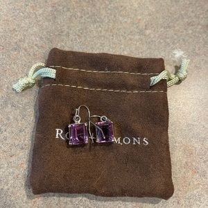 Ross Simons Amethyst Silver Drop Earrings